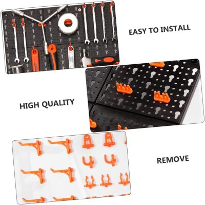 1Set Pegboard Organizer Rack Durable Peg Board Tool Storage Holder for Garage and Workshop Multiple Mounting Strong Bearing Capacity Practical Tool Hanging
