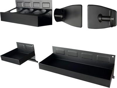4PCS Magnetic Toolbox Shelf, Magnetic Toolbox Tray Set,Black Matte,Extra Strong Magnetic for Garages, Repair Shops and