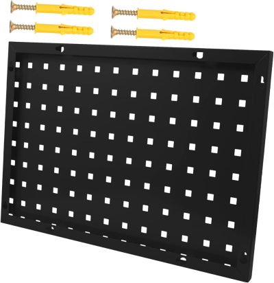 1Pc Pegboard Rack Heavy Duty Wall Organizer for Garage Kitchen and Garden Galvanized Steel Tool Storage Panel Easy to Install Thickness
