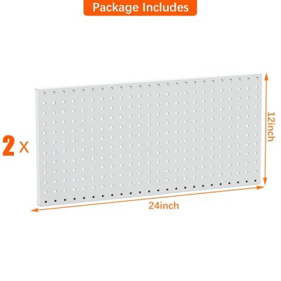 2-Pack 12x24 inch Metal Pegboard Panels for Garage Wall, Tool Storage Pegboard for Workbench, Workshop, Tools Organizer Peg Board for Pegs(Grey) - Image 2