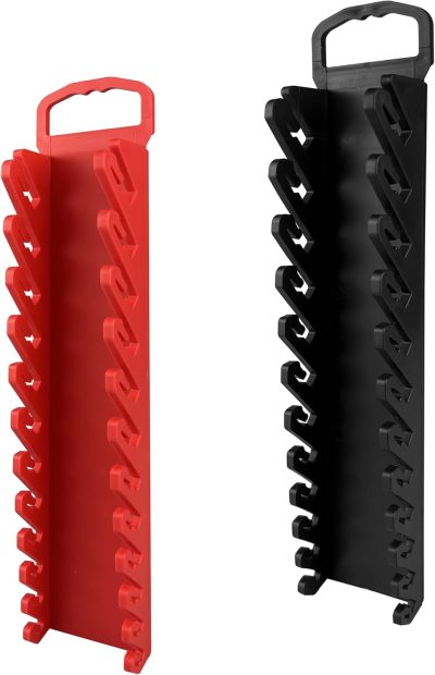 2Pcs Magnetic Wrench Organizer, Wall Mounted Magnetic Tool Organizer, Handheld Magnetic Wrench Holder  & Metric for Workshop