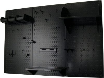 Pegboard Organizer 4 ft. Metal Pegboard Standard Tool Storage Kit with Black Toolboard and Black Accessories - Image 2