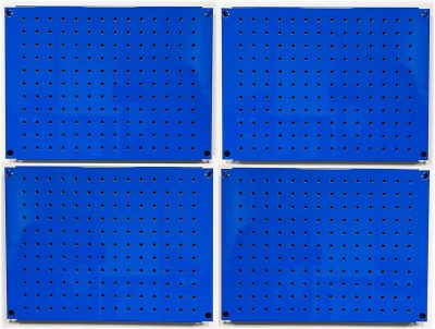 Metal Pegboard 12-Inch Tall x 16-Inch Wide Heavy Duty Wall Organizer for Home Garage Tool Storage 4pcs Blue