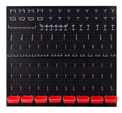 Peg Board kit with Accessories, Heavy Duty Steel Pegboard Kit with 180 PCS Varied Pegboard Accessories, Ideal for Tool Storage and Garage Organization, 16-Inch X 36-Inch, 2 Pack (Red Box)