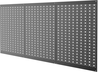 3Pcs Metal Pegboard Panels for Garage Wall Utility Tools Storage Pegboard System for Workbench, Modular Peg Board Organizer Board Kit(Pack of 3, Black)