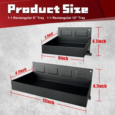 4PCS Magnetic Toolbox Shelf, Magnetic Toolbox Tray Set,Black Matte,Extra Strong Magnetic for Garages, Repair Shops and - Image 2